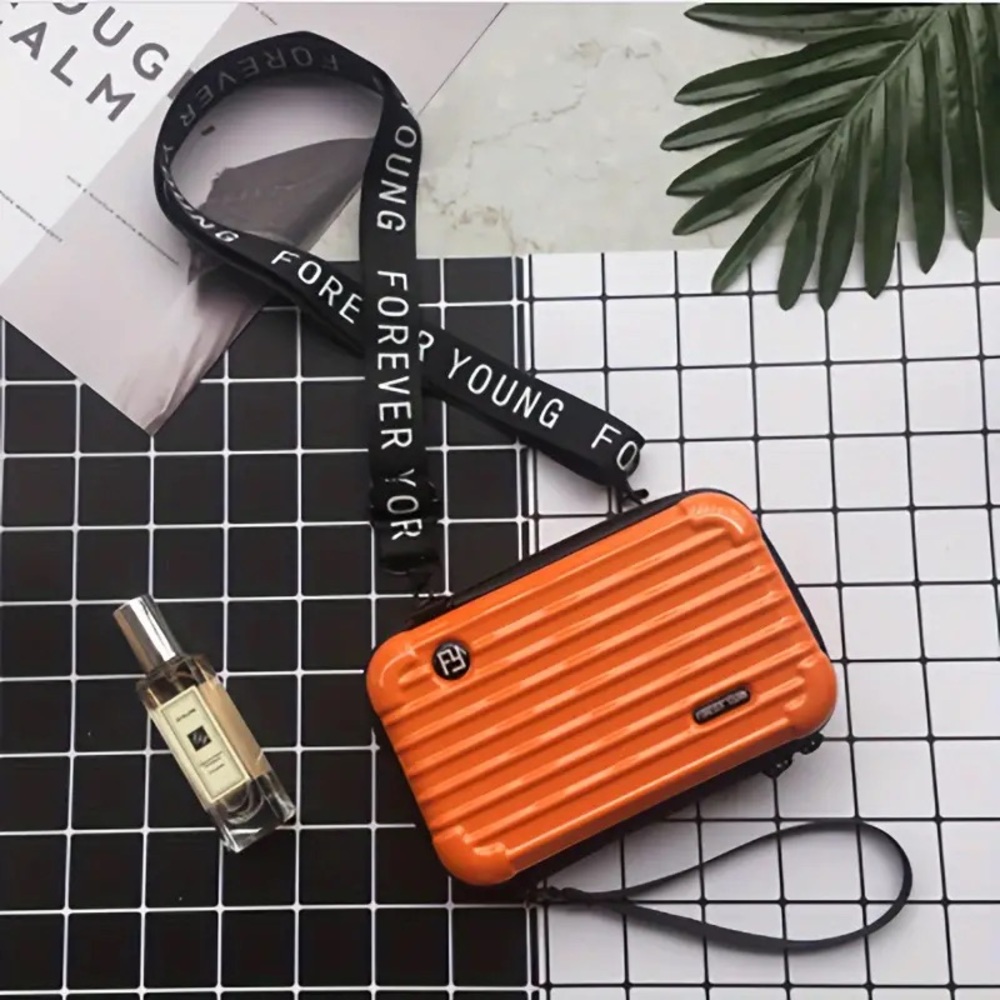 New Orange PC hard shell Mini Crossbody